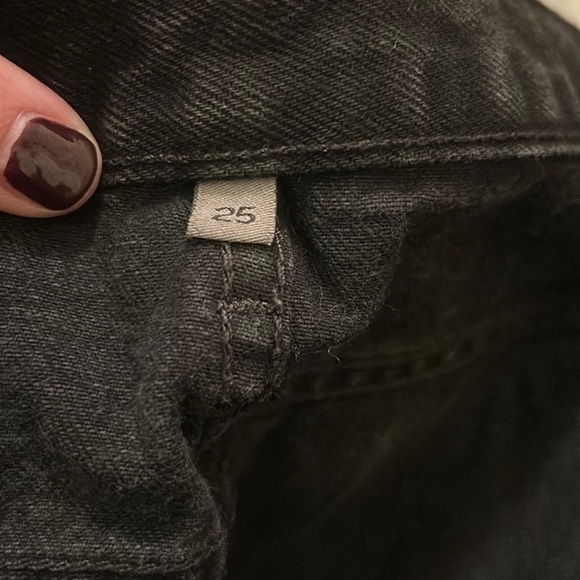 Carmar Zipper Zip Front Black Denim Jean Mini Skirt Washed Black Size 25 - Picture 4 of 7